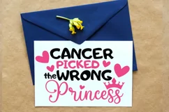 Cancer svg, Ribbon svg, Cancer picked the wrong princess SVG Product Image 2