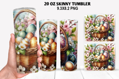 Easter Skinny Tumbler 20oz Wrap Design, Easter Tumbler PNG Product Image 1