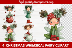 4 Christmas Whimsical Fairy Clipart | Cute Holiday Fairies Product Image 1
