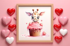 Giraffe Loves Cupcake Valentine Clipart Valentines Clipart Product Image 3