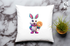 Cute Bunny Candy Clipart Sublimation PNG Product Image 3