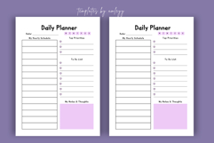 Aesthetic Daily Planner Template Canva - Minimalist Lavender Product Image 3