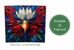 Patriotic Tumbler Wrap, Stained Glass Eagle Tumbler Design Product Image 3