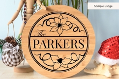 Christmas Family Name SVG - Poinsettia Flowers Product Image 3