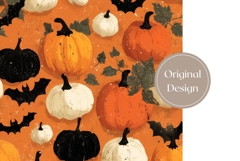 Vintage Halloween Bats Tumbler, Fall Pumpkins Tumbler Design Product Image 3