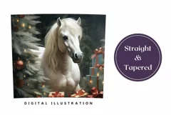 Christmas Horse Tumbler Wrap, Christmas Sublimation Designs Product Image 3