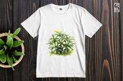 Watercolor Tropical Plant Bush Clipart PNG Product Image 3