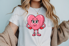 Cartoon Pink Heart Character With Boxing Gloves Cute And Product Image 3