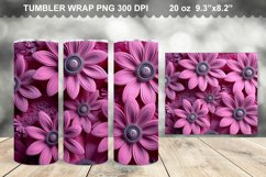 Pink 3D Flowers Tumbler Wrap Design Product Image 1