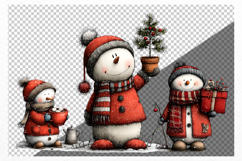 Snowman Bundle Clipart, Whimsical Product Image 3