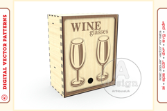 Box for wine glasses v107 ready laser cut vector file Product Image 3