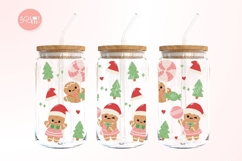 Cute Gingerbread Christmas Can Glass Wrap PNG Libbey glass Product Image 2