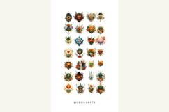 Watercolor Modern Boho Emblem Clipart Bundle Product Image 3