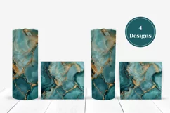 Blue Marble Tumbler Template, Gold Glitter Tumbler Design Product Image 3