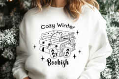 Winter Books Clipart, Black Bookish Png, Book Lover Svg Product Image 3