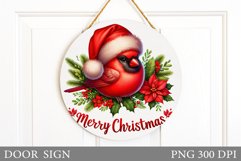 Christmas Bird Door Sign. Christmas Door Sign Sublimation Product Image 1