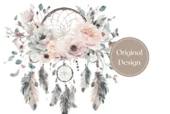 Watercolor Flowers Tumbler Design, Boho Tumbler Template Product Image 3