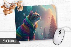 Dreamy Rainbow Cat Mouse Pad PNG Design Product Image 1