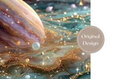 Glitter Tumbler Wrap, Cosmic Tumbler Sublimation Product Image 3