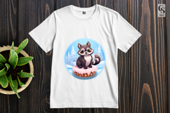 Cute Winter Raccoon Illustration Sublimation SVG PNG Product Image 2