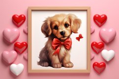 Cute Valentine Dog Clipart, Valentines Day Dog Clipart Product Image 3