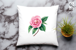 Pink Camellia Flower Clipart Sublimation PNG Product Image 3