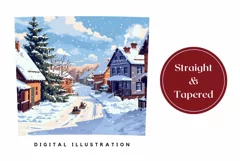Winter Snow Tumbler Wrap Design, Christmas Tumbler Template Product Image 3