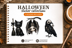 Cute Gothic Halloween Stickers Dark Academia Creepy school Product Image 1