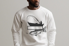 Fishing Boat Monogram SVG Fisherman Hook Custom Design Product Image 3