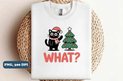 Funny Cat Christmas Tree PNG, Black Cat PNG Sublimation Product Image 4