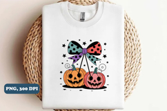 Coquette Halloween Pumpkin Cherries Png design Product Image 3