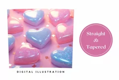 3D Pastel Hearts Tumbler Design, Valentine's Day Sublimation Product Image 3