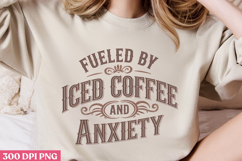 Fueled by iced coffee PNG, Retro Funny Coffee Sub Product Image 3