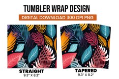 Abstract Shapes And Leaves Tumbler Wrap Sublimation Product Image 3