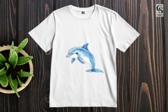 Cute Dolphin Watercolor Clipart Sublimation PNG Product Image 3