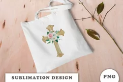 Watercolor Floral cross sublimation Png Product Image 3