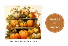 Watercolor Pumpkins Sublimation PNG, Pumpkins Tumbler Wrap Product Image 3
