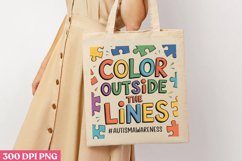 Color Outside the Lines PNG, Autism Sublimation PNG Product Image 3