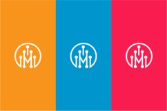 set letter H M N tech logo design vector Product Image 1