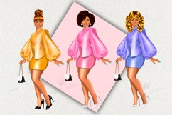 Curvy girl clipart, planner babe clipart, glam girl clipart Product Image 3