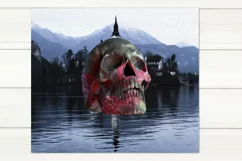 Gothic skull floral Skinny tumbler sublimation design Product Image 3