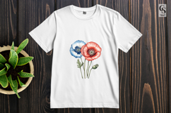 Patriotic Poppy Flowers Clipart Sublimation PNG Product Image 3