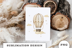 Watercolor Airship Balloon png Product Image 3