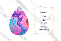 Liquid Teardrop Earrings Sublimation, Fluid Art Earrings Product Image 3
