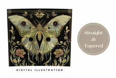 Vintage Moth Tumbler Wrap Design, Mystical Tumbler PNG Product Image 3