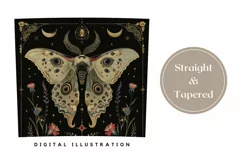 Vintage Moth Tumbler Wrap Design, Celestial Tumbler Template Product Image 3