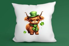 St Patricks Day Highland Cow Clipart, Highland Cow Clipart Product Image 3
