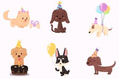 Birthday Dogs Watercolor Style Clip Art Product Image 2