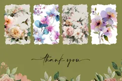 Floral Towel Designs, Watercolor Flowers Towel Template Product Image 3