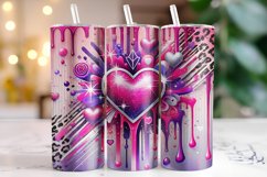Hearts Valentine's Day Tumbler Wrap Sublimation Product Image 1
